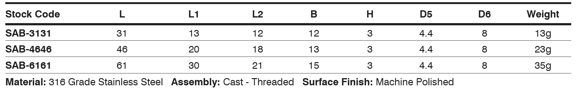 SAB angle bracket drawing